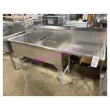 1X, 72"X24" 2 WELL S/S SINK, R.H RUNOFF - NO TAPS