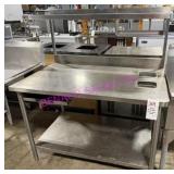 1X, 48"X30" S/S COUNTER W/ U/S + OVERSHELF