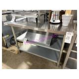 1X, 48" X 30" S/S TABLE W/ DBL U/S