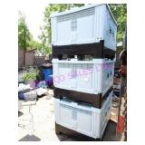 3X, 48"X39.5"X32"T PLASTIC BINS W/ LIDS