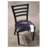 8X, METAL FRAME BLACK VINYL DINING CHAIRS