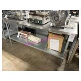 1X, 72" X 30" S/S TABLE W/ UNDERSHELF