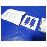 1X, LOT, 1 BIN ASST WALL PLATES & PLUGS