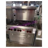 1X, VULCAN SX36-6B SIX BURNER STOVE - NAT GAS