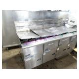 1X, 78.5"X34" PITCO SSH55 S/S 4 DEEP FRYER STATION