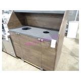 1X, 50"X57"T 4DR WOOD GARBAGE STATION W/ BINS
