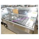 1X, 74"X33" CURVED GLASS S/S DRY DISPLAY CASE