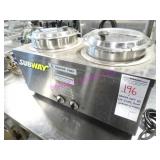 1X, GRANDE CHEF S/S T/T 2 WELL SOUP WARMER