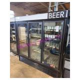 1X, 78.5"X80.5"T HUSSMANN VRM38 3 GLASS DR COOLER