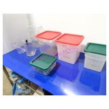 LOT, 13PC ASST SIZE INGREDIENT MEASURE BINS/JUGS