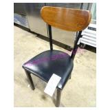 16X, BLACK VINYL SEAT, WOOD BACK DINING CHAIR