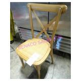 6X, WOOD CHAIR W/ WICKER WOVEN SEAT