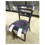 17X, METAL FRAME BLACK VINYL SEAT DINING CHAIRS