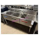 1X, 78" THREE WELL S/S SINK W/ WAND