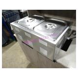 1X, OMCAN 17680 S/S 2 WELL WARMER W/ INSERTS