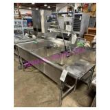 76" X 27" S/ 3 WELL LEFT HAND DISHWASHER RUNOFF