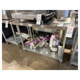 1X, 48" X 24" S/S TABLE W/ DBL UNDERSHELF