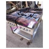 LOT, 4PC, 2 VULCAN STOCK POT BURNERS ON STAND