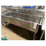1X, 78"X30" S/S 3 WELL SINK W/ BROKEN LEG