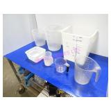 LOT, 8PC ASST SIZE MEASURING BINS & CUPS
