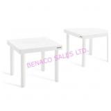 LOT, 2 PC. SQUARE RESIN SIDE TABLES GLOBAL 18.5"