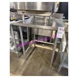 1x, 30" x 30" S/S TABLE W/ BACK SPLASH