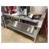 1X, 72" X 24" STAINLESS STEEL TABLE W/ B.S.
