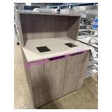 1X, 36X27X54" WOOD TRASH STATION - NO BINS