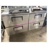1X, TRUE TUC-60D 60" 4 DRAWER OLD TABLE