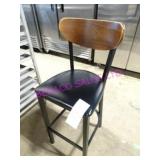 6X, METAL FRAME, VINYL SEAT, WOOD BACK BAR STOOL