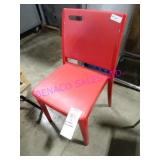15X, RED PLASTIC PATIO CHAIRS