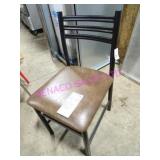 13X, METAL FRAME BROWN VINYL SEAT DINING CHAIRS