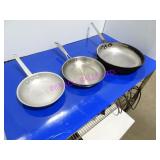 LOT, 6PCS ASST SIZE S/S FRY PANS