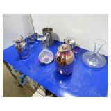 LOT, 9PCS ASST S/S & GLASS LIQUID POURERS