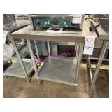 1X, 36" X 30" S/S TABLE W/ UNDERSHELF