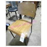 14X, METAL FRAME WOOD DINING CHAIRS