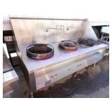 1X, 84"X38" SUPREME FOODS S/S TRIPLE WOK BURNER