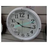 1X, SEIKO QXA734-W, WHITE WALL CLOCK