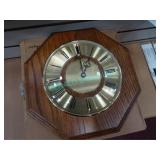 1X, HERMLE OCTAGONAL OAK WALL CLOCK