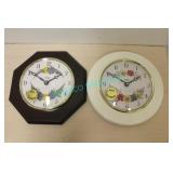 LOT, 2PCS, TEMPO WALL CLOCK, 1X WHITE, 1X BROWN