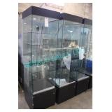 1X, 20.5"x20.75"x79"H LIGHT-UP GLASS DISPLAY CASE