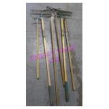 LOT, 6 ASST. HARD RAKES.