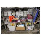 LOT, CONTENTS OF 2 BOTTOM SHELVES, ASST. SUPPLIES