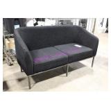 1X, 62"X28" BLACK FABRIC COUCH W/ METAL FRAME
