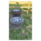 (5) tires mounted on rims 16" Jeep rims