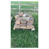 Skid of landscape wall block