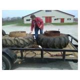 Pair of 18\4\28 clamp on dual tires