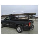 wooden extension ladder