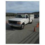 (T) 1995 Ford F 350 Utility Bed Truck