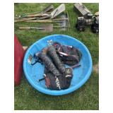 baseball gear and pool